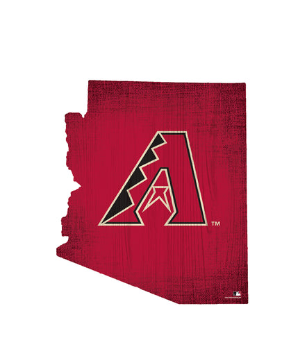 Arizona Diamondbacks Team Color Logo State Cutout Sign