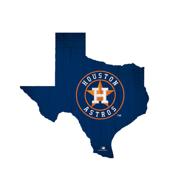 Houston Astros Team Color Logo State Cutout Sign