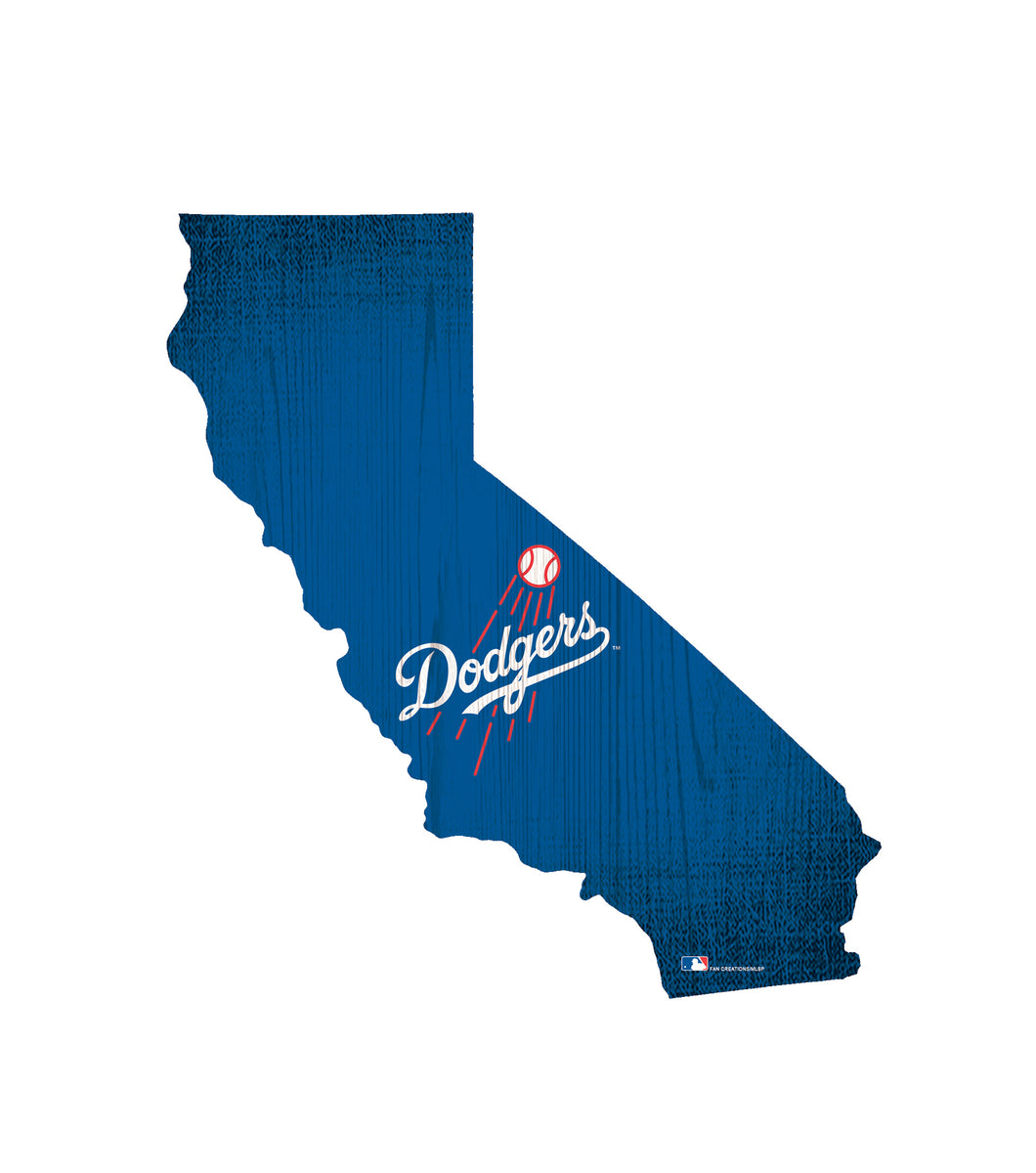 Los Angeles Dodgers Team Color Logo State Cutout Sign