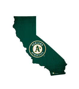 Oakland Athletics Team Color Logo State Cutout Sign