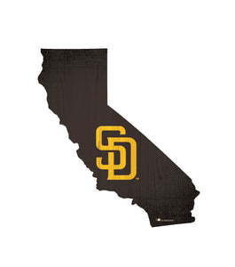 San Diego Padres Team Color Logo State Cutout Sign