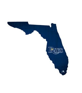Tampa Bay Rays Team Color Logo State Cutout Sign
