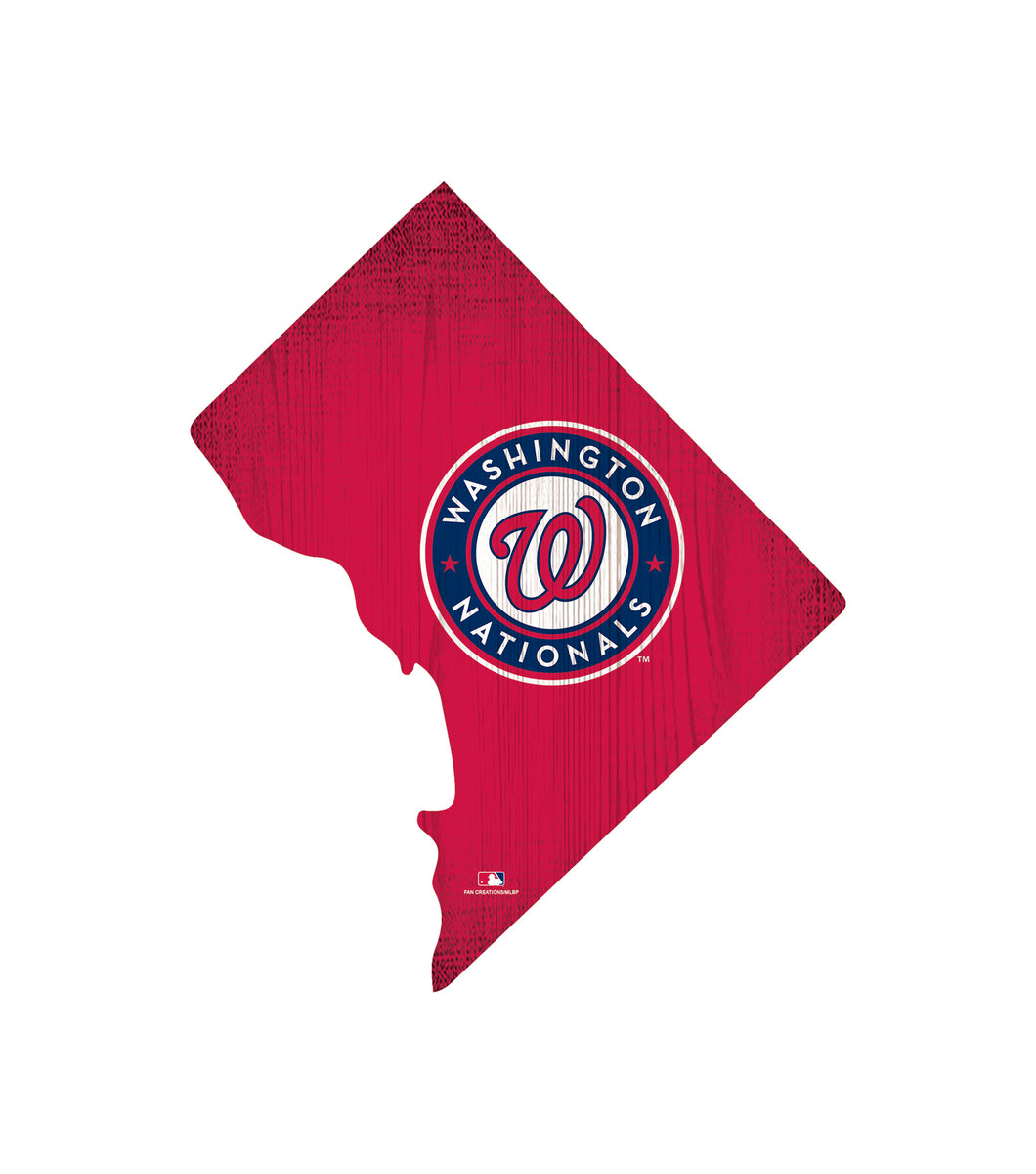 Washington Nationals Team Color Logo State Cutout Sign