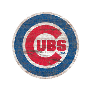 Chicago Cubs Distressed Logo Cutout Sign