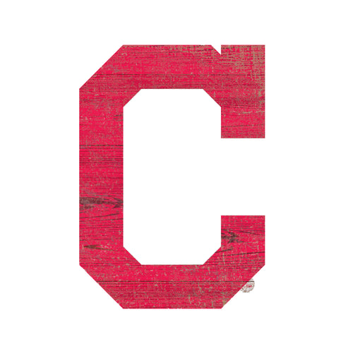 Cleveland Guardians Distressed Logo Cutout Sign