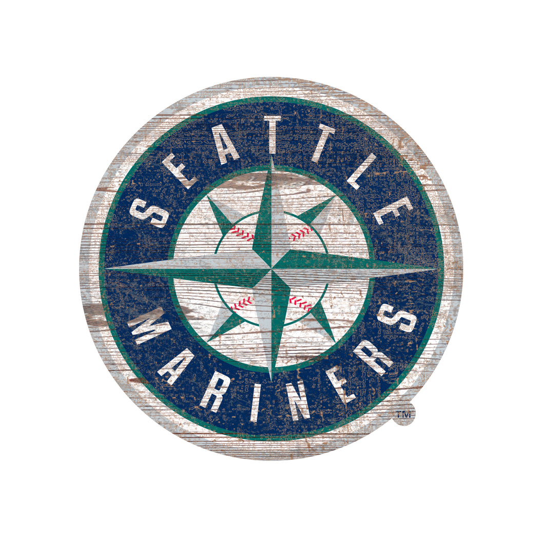 Seattle Mariners Distressed Logo Cutout Sign