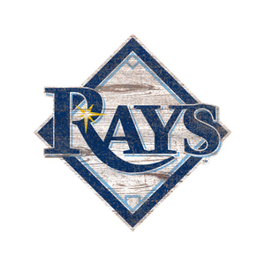 Tampa Bay Rays Distressed Logo Cutout Sign