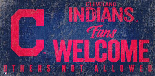 Cleveland Indians Fans Welcome Wood Sign 
