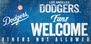 Los Angeles Dodgers Fans Welcome Wood Sign - 12" x 6"