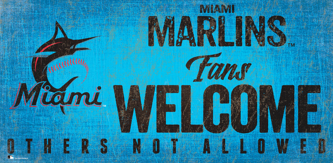Miami Marlins Fans Welcome Wood Sign