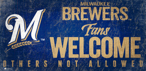 Milwaukee Brewers Fans Welcome Wood Sign 