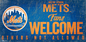 New York Mets Fans Welcome Wood Sign