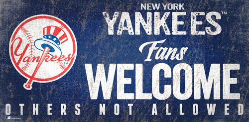 New York Yankees Fans Welcome Wood Sign