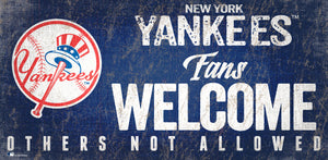 New York Yankees Fans Welcome Wood Sign