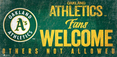 Oakland Athletics Fans Welcome Wood Sign