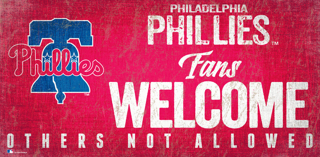 Philadelphia Phillies Fans Welcome Wood Sign