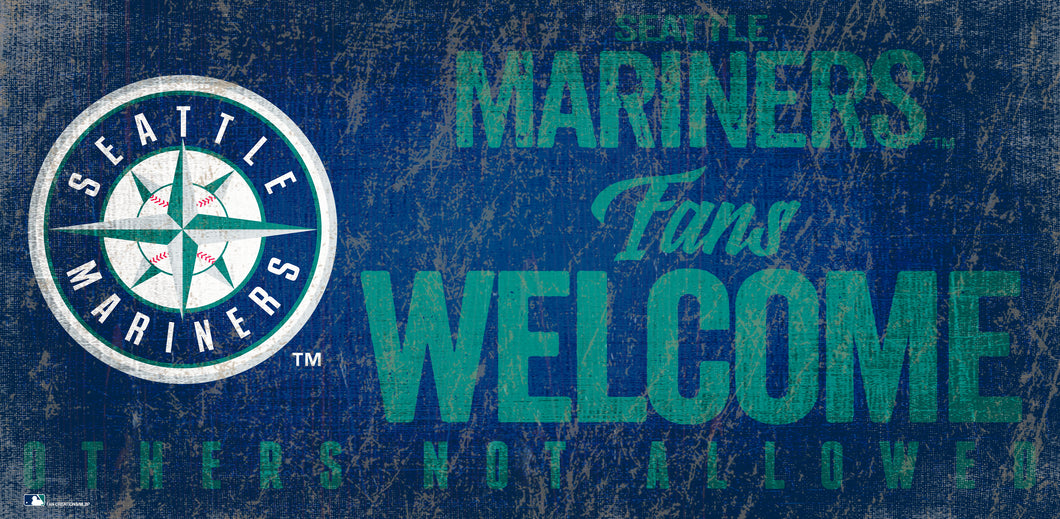 Seattle Mariners Fans Welcome Wood Sign