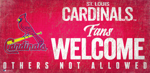 St. Louis Cardinals Fans Welcome Wood Sign