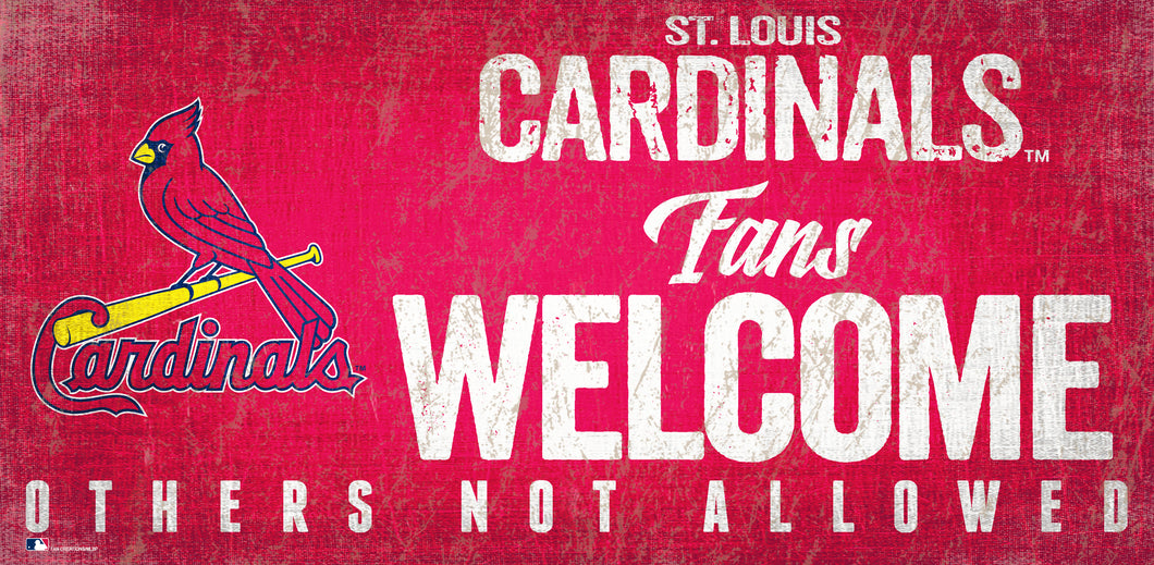 St. Louis Cardinals Fans Welcome Wood Sign