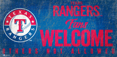 Texas Rangers Fans Welcome Wood Sign