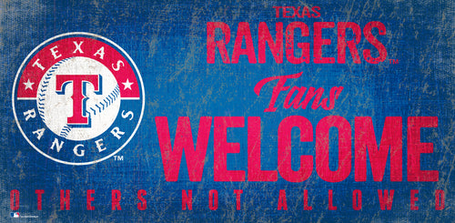 Texas Rangers Fans Welcome Wood Sign