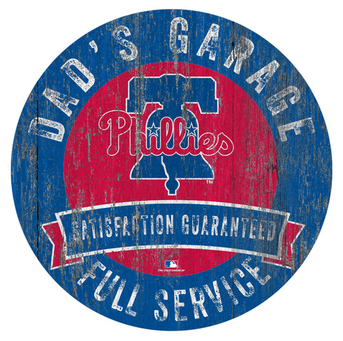 Philadelphia Phillies Dad's Garage Wood Sign
