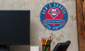 Philadelphia Phillies Dad's Garage Wood Sign