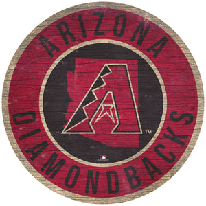 Arizona Diamondbacks Circle State Sign - 12"