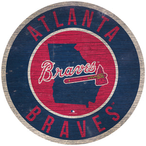 Atlanta Braves Circle State Sign - 12"