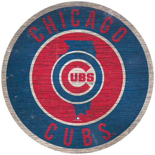 Chicago Cubs Circle State Sign - 12