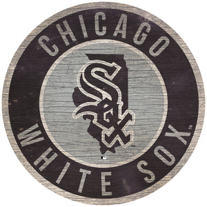 Chicago White Sox Circle State Sign - 12"