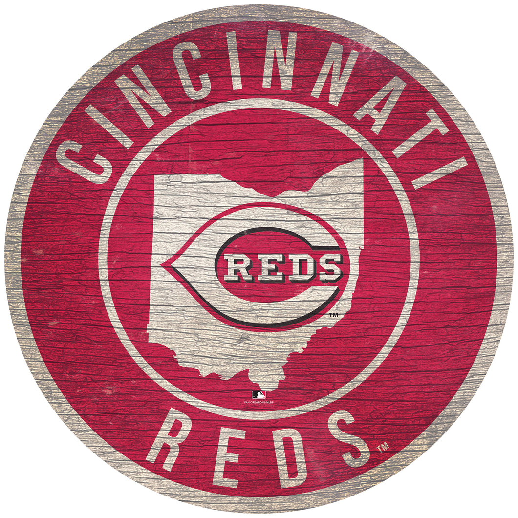 Cincinnati Reds Circle State Sign - 12