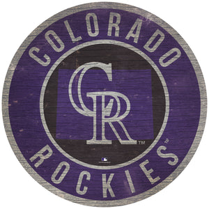 Colorado Rockies Circle State Sign - 12"