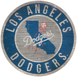 Los Angeles Dodgers Circle State Sign - 12"