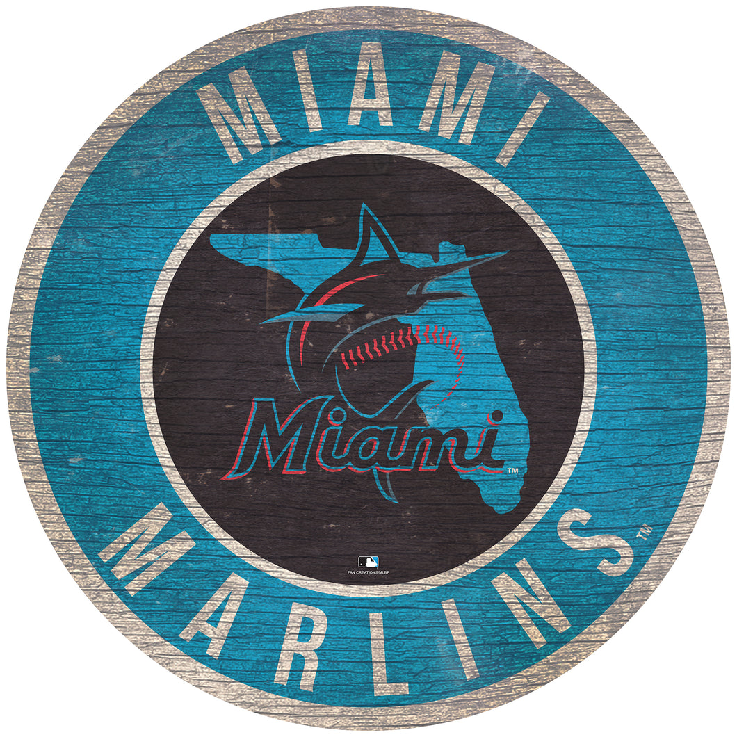 Miami Marlins Circle State Sign - 12
