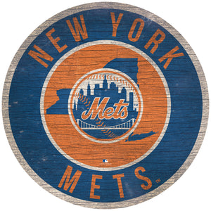 New York Mets Circle State Sign - 12"