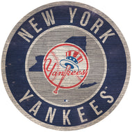 New York Yankees Circle State Sign - 12"