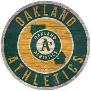 Oakland Athletics Circle State Sign - 12"