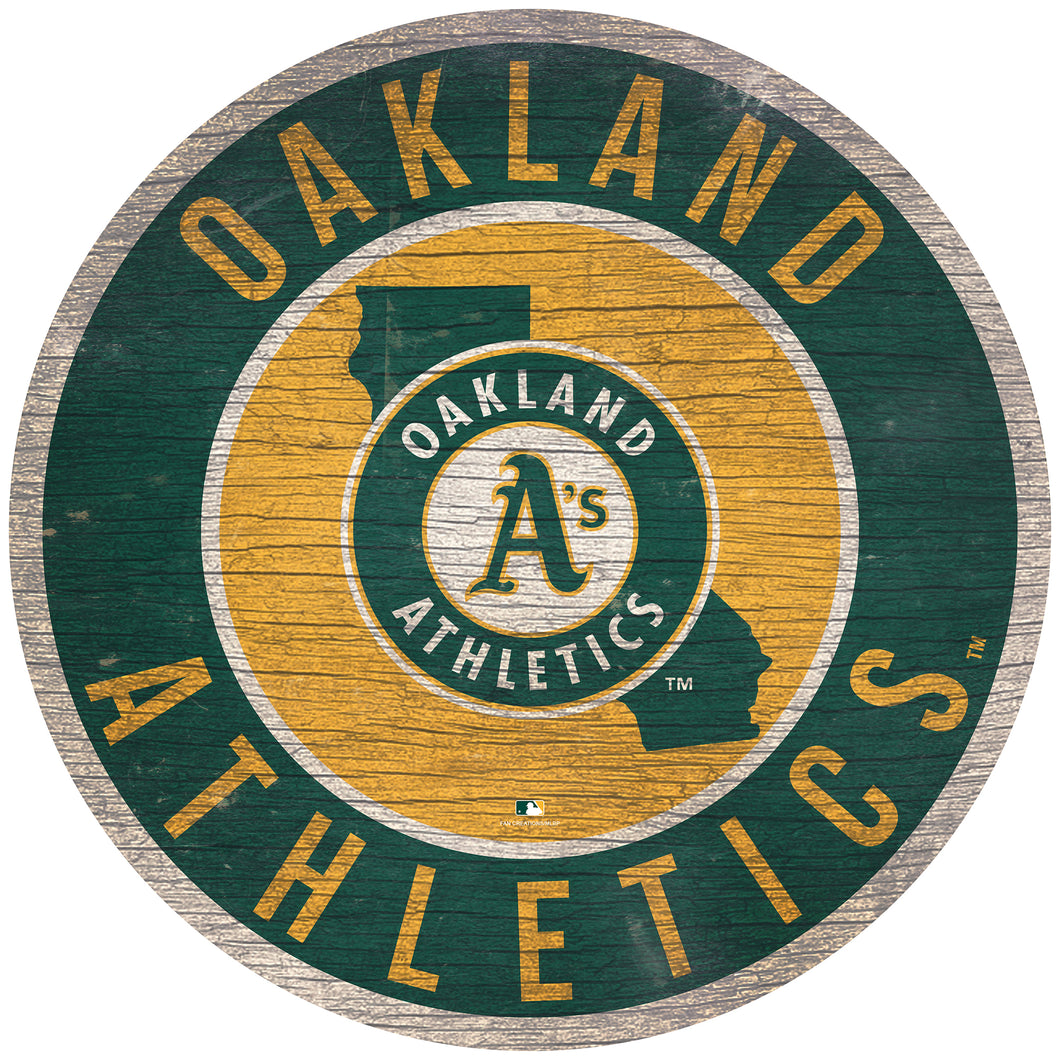 Oakland Athletics Circle State Sign - 12
