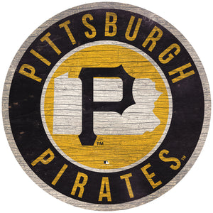 Pittsburgh Pirates Circle State Sign - 12"