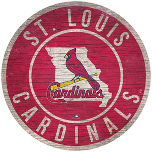 St. Louis Cardinals Circle State Sign - 12"
