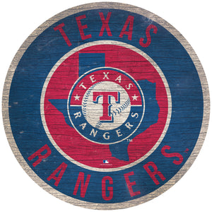 Texas Rangers Circle State Sign - 12"