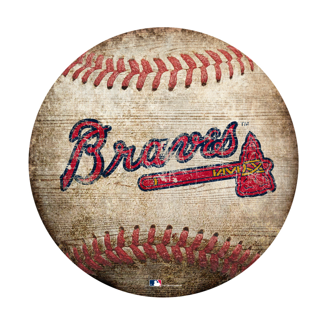 Atlanta Braves Baseball Shaped Sign