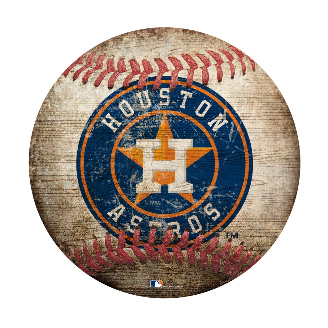 MLB 12 inch Baseball Shaped Sign Houston Astros