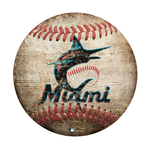 Miami Marlins Baseball Shaped Sign