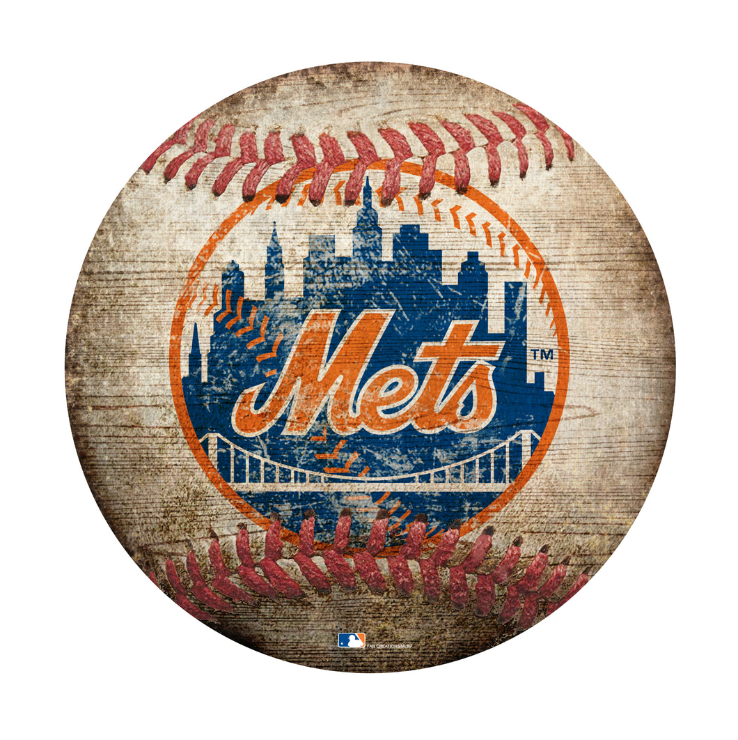 New York Mets Baseball Shaped Sign