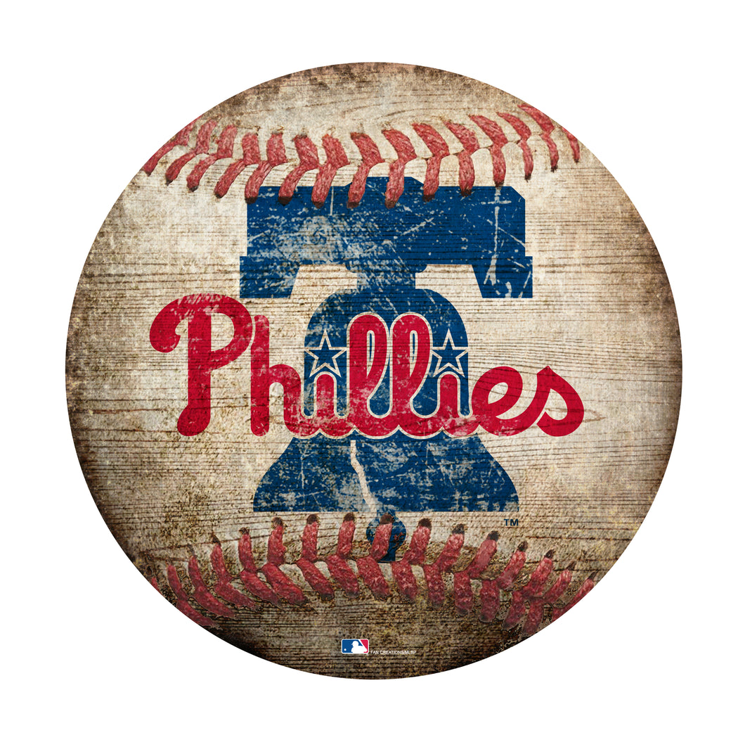 Philadelphia Phillies Baseball Shaped Sign
