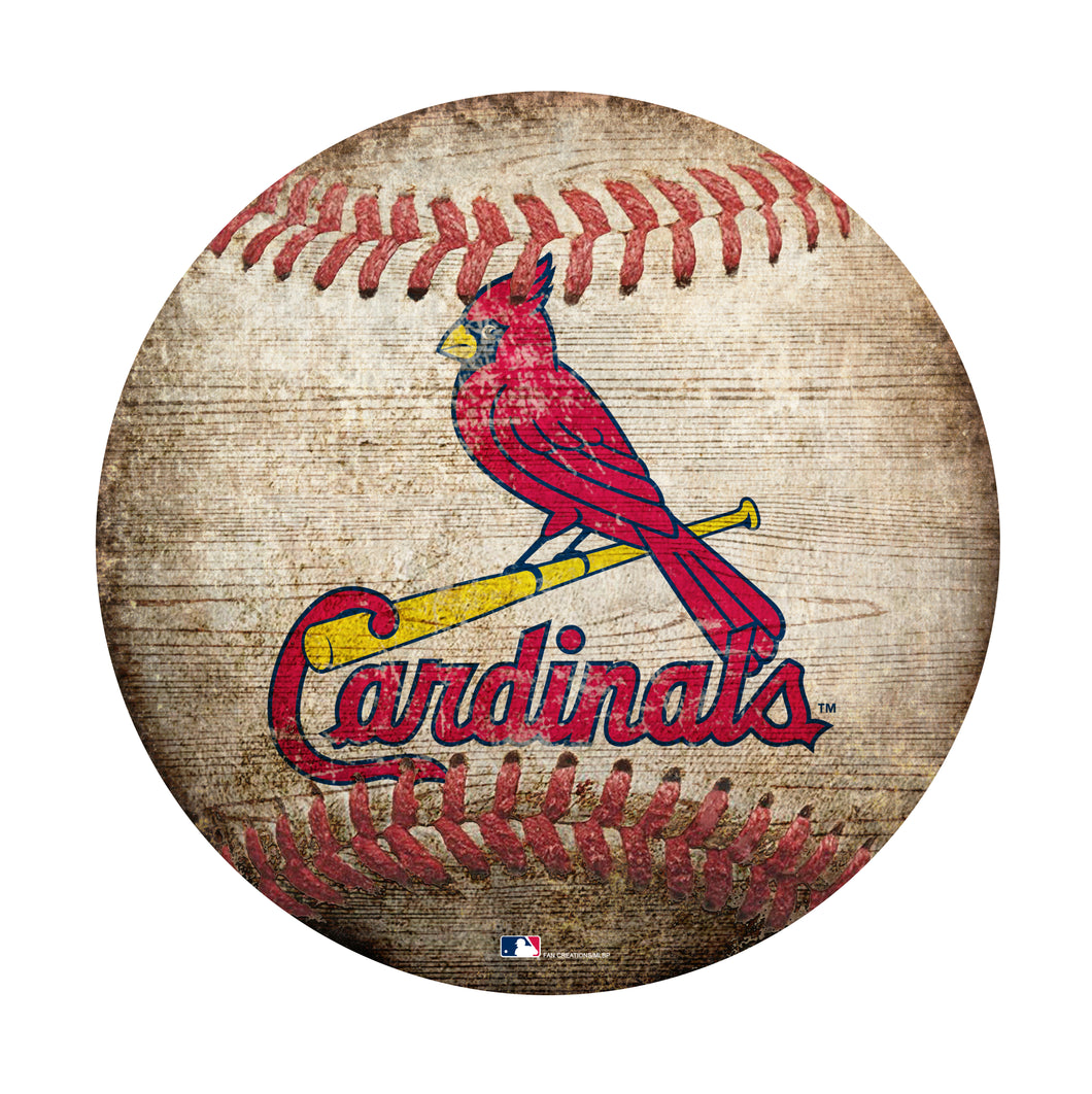 MLB 12 inch Baseball Shaped Sign St. Louis Cardinals