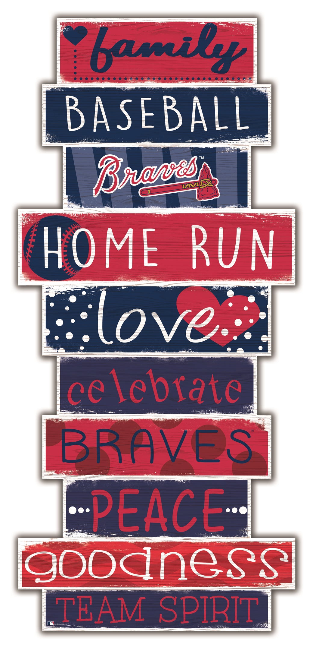 Atlanta Braves Celebrations Stack Wood Sign -24