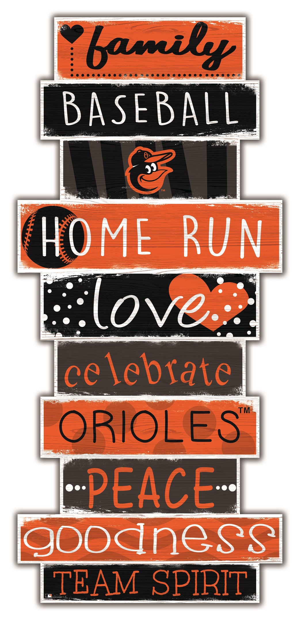 Baltimore Orioles Celebrations Stack Wood Sign -24
